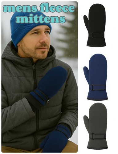 Mens mittens fleece - mens, lined