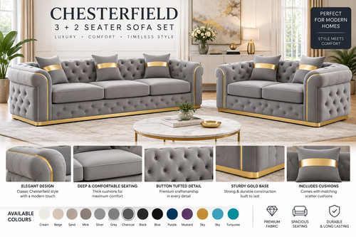 Large seater chesterfield - 3+2,