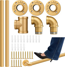 6ft gold bar foot rail - gold,