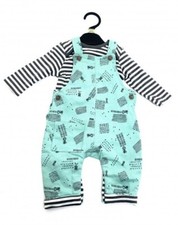 Ex Mothercare Baby Boys Farm Dungarees & Stripe Bodysuit Top 0 1 3 6 9 12 Months