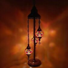 Turkish Moroccan Floor Lamp Light Glass Mosaic Eastern Bohemian Style +FREE BULB