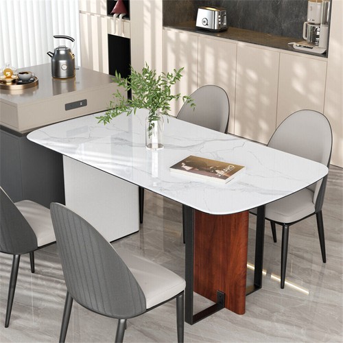 Sleek marble dining table - marble,
