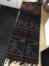 Liberty Large Pure New Wool Scarf,Double Sided,Animal~Wildlife Design,64” x 14”