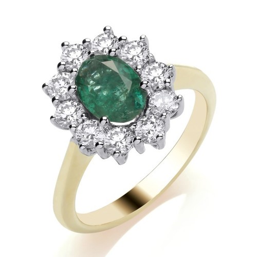 9ct yellow gold emerald and - 9ct,