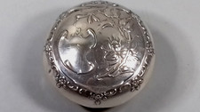 ART NOUVEAU 800 SILVER PILL BOX COMPACT 1901
