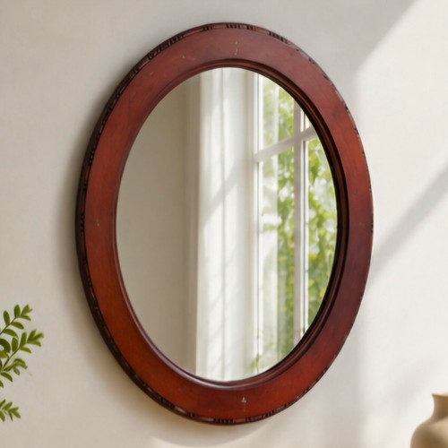Vintage oval mahogany wooden - vintage,