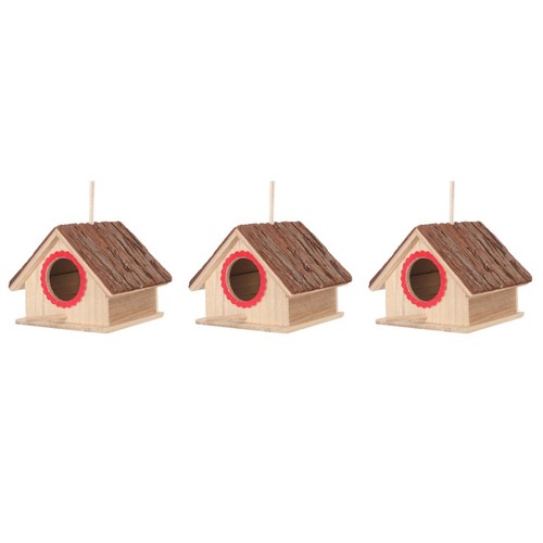 Wooden hanging bird house - bird,