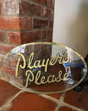 1930’s/ 40’s Player’s Please glass oval shop sign tobacco Advertising