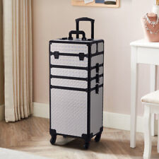 Large Makeup Trolley Case Beauty Trolley Case Vanity Case Box on Wheels w/Drawer