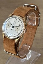 Vintage 18k Gold Delbana Mens Landeron Mechanical Chronograph Watch - Working