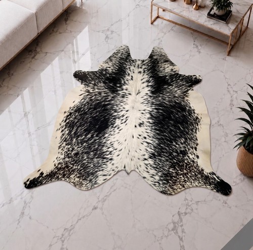 Genuine cowhide rug black - genuine,