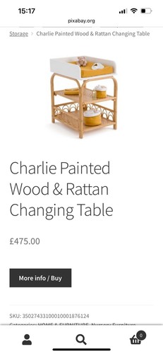 Charlie white rattan changing - white,