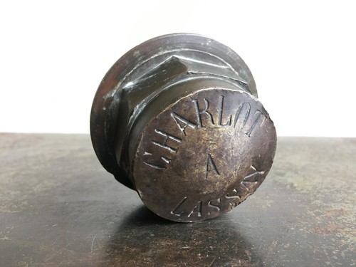 Antique brass hub cap - brass, original
