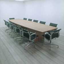 Modern 12 Person Boardroom Table, Walnut Finish, W4000mm [New]