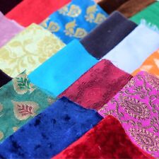 Fancy Fabric Scraps 25 Pieces | Indian Brocade, Silk  & Velvet Boho Craft Pack