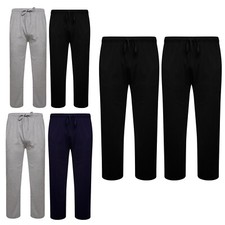Mens Lounge Bottoms Pyjama Pants Jersey PJ 100% Cotton Pajama Trousers Pack Of 2