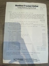 Roadless Traction Limited Price List January 1983