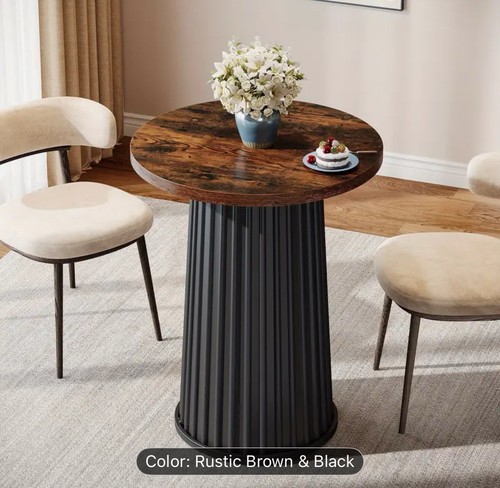 Round wood top dining - ,