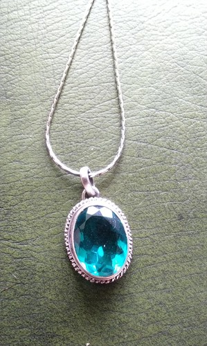 Sterling silver green stone - sterling,