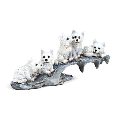 Pack wolf puppies playing - of,
