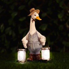 Solar Duck Ornament Garden Lanterns Duckling Statue Lighting Outdoor Decor