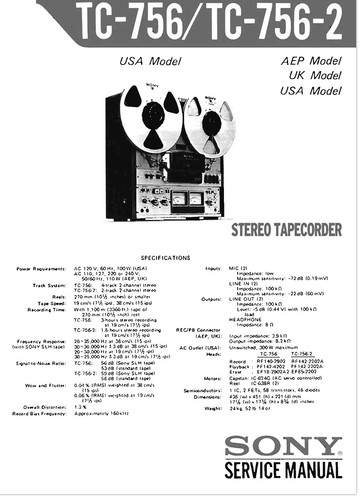 Sony 756 2 tape - sony, tc-756