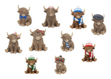 Highland Cow Sitting Ornament Figurine Decoration Cows NEW DESIGNS IN STOCK