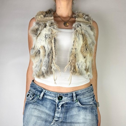 Vintage rabbit fur gilet vest - fur,