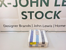 John Lewis Penzance Stripe Eyelet Curtains W228 x D137cm Blue Pair Lined