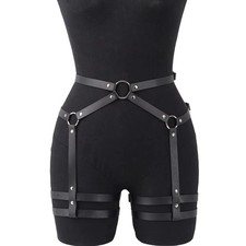Womens PU Leather Leg Harness