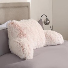 OHS Fluffy Cuddle Cushion Reading Pillow with Arms Lumbar Bed Chair