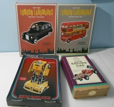 LONDON BUS+TAXI,RACING CAR (WOODEN) BUMBLEBEE TRANSFORMER 4 MODEL KITS