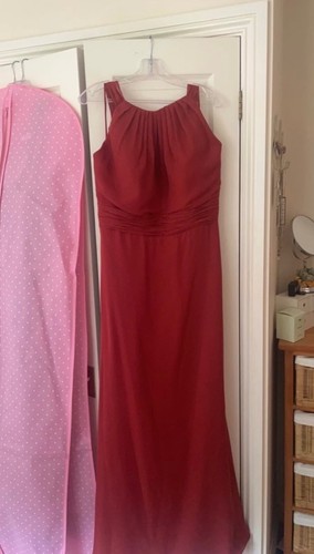 Burnt orange bridesmaid dress
