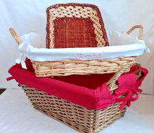 3 wicker Cane Storage baskets