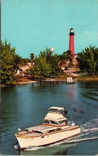 Deep Sea Fishing Boat Jupiter Lighthouse Florida Postcard
