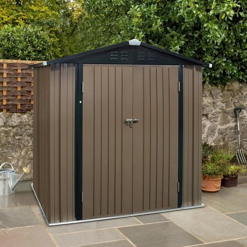 Modern metal garden shed - metal,