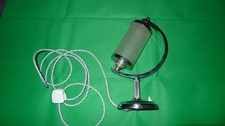 Vintage retro art deco table lamp frosted glass chrome tubular light