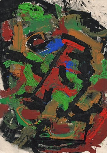 Abstract oil painting paper - on,
