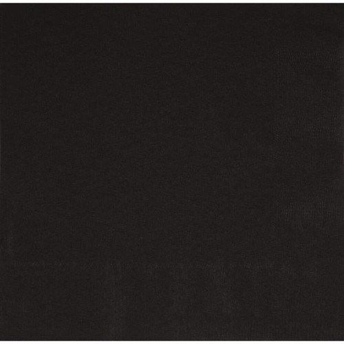 Black party napkins paper - black,