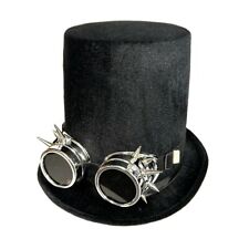 Tall Black Top Hat & Silver