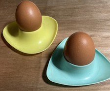 2 x Vintage Plastic Egg Cups Mid Century Kitchen