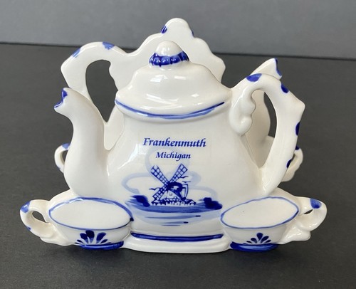 Delft blue hand painted teapot - delft,
