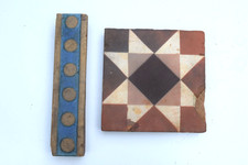2 Antique Victorian floor tyles, recovered from old 19th century bottle dump.