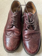 Mens brogues in oxblood with leather soles