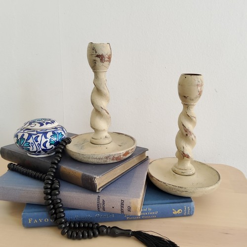 Vintage barley twist wooden - barley,