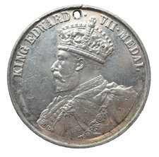 Edward VII London County Council School attendance medal dated 1909-1910