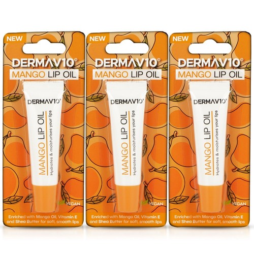 Dermav10 mango lip oil 10ml - 3x,