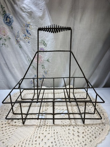 Vintage metal wire bottle - vintage,