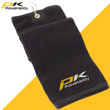 POWAKADDY TRIFOLD DELUXE VELOUR GOLF TOWEL +CARABINER GOLF BAG CLIP