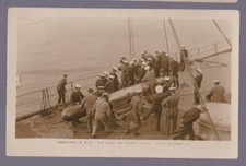 HMS KING GEORGE V Battleship Royal Navy - HOISTING IN A TORPEDO - Unused RP PC